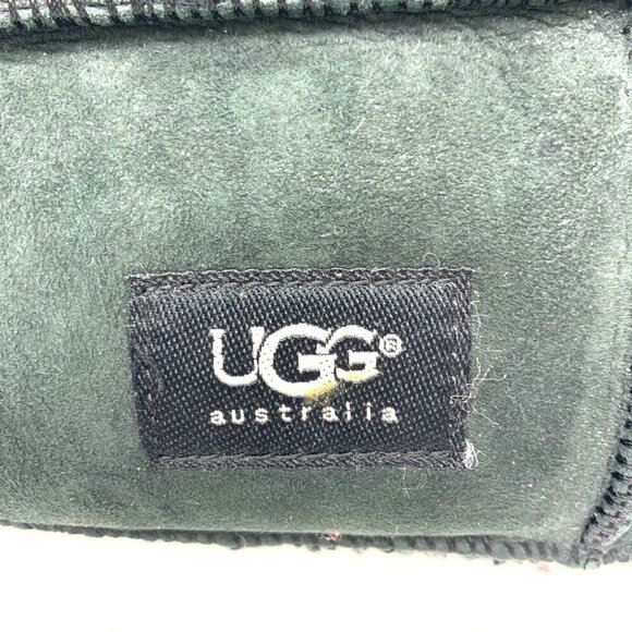UGG Shearling Lined Suede Convertible Zippered Wristlet Pouch - Black, 8"x4.5" - Picture 3 of 7